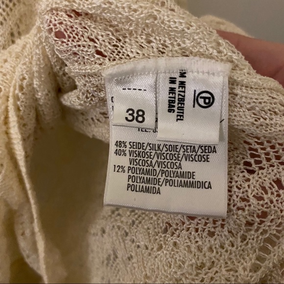 Escada Cream Lace Baby Doll Buttoned Blouse - Picture 3 of 5